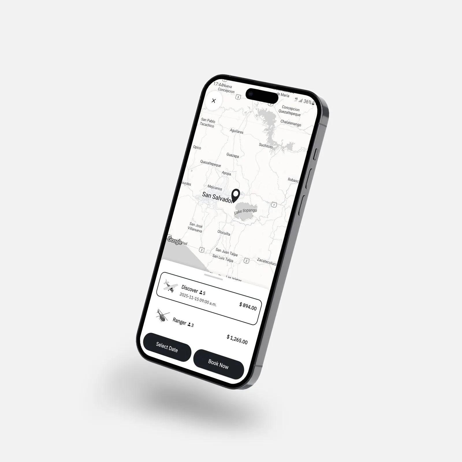 Reservando un vuelo desde San Salvador en la app de Let’s Fly